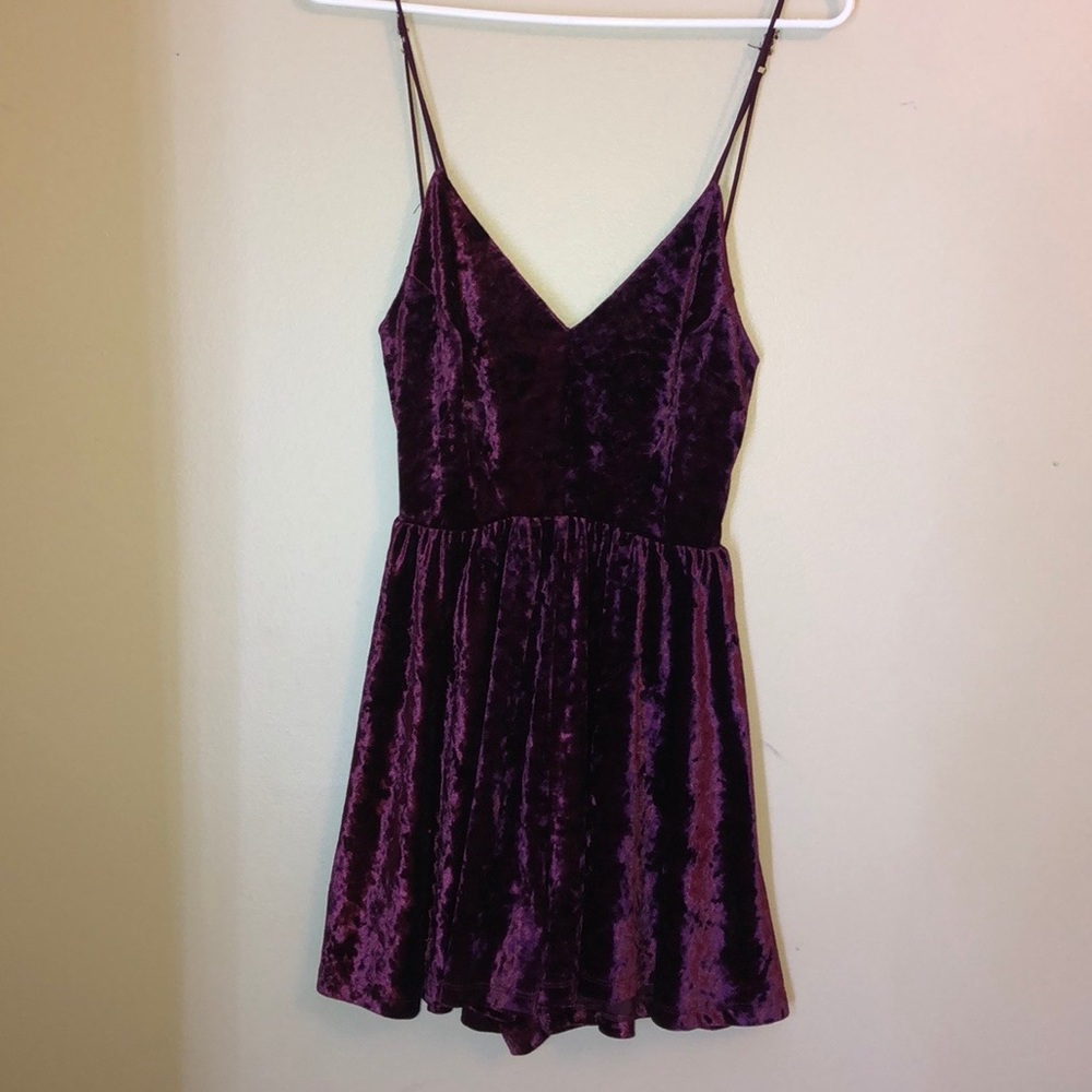 Silence + Noise UO Crushed Velvet Romper